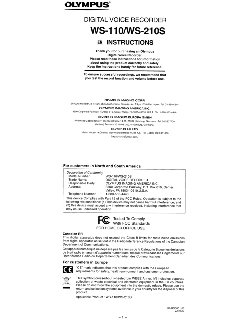 Olympus WS-11 01 User manual