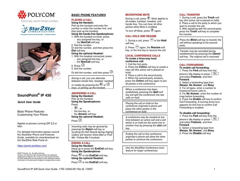 Polycom Polycom SoundPoint IP 430 Instruction manual
