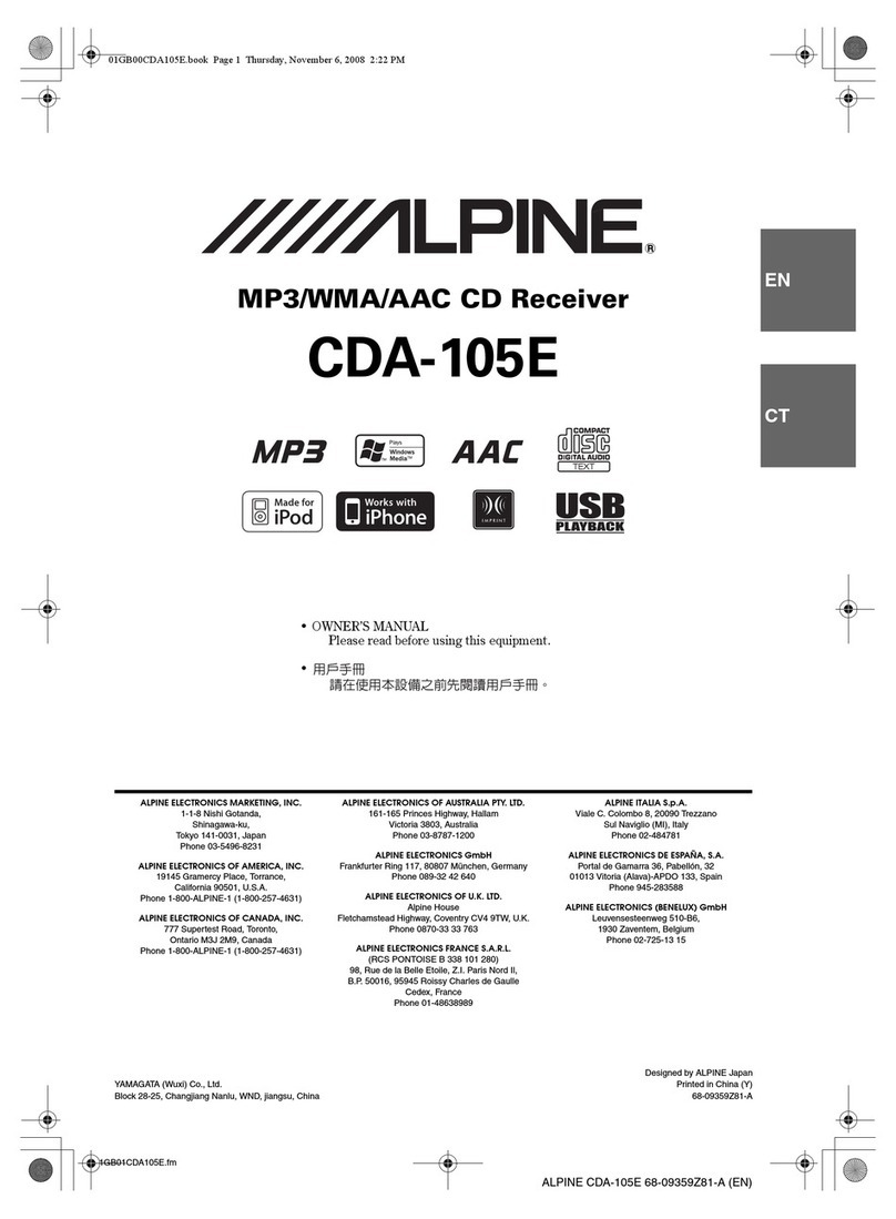 Alpine CDA-105E owner's manual