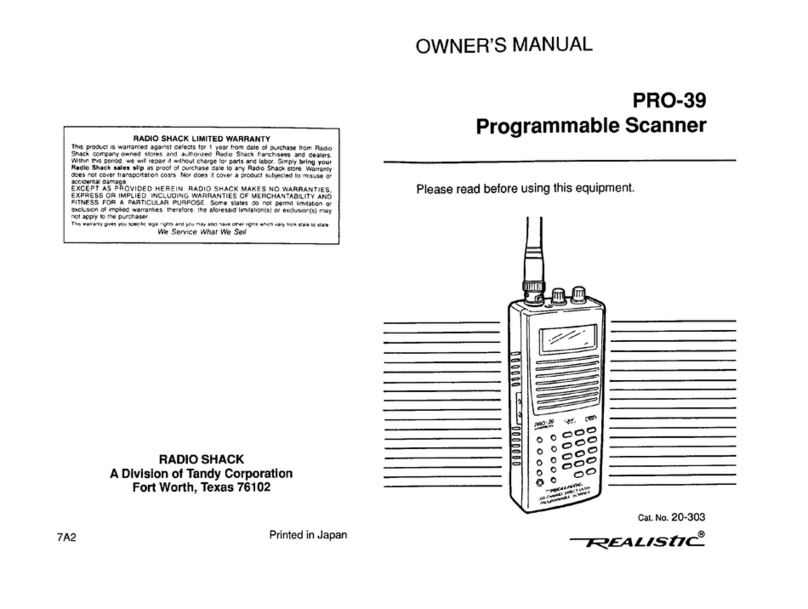 Radio Shack Realistic PRO-39 User manual Radio Shack Realistic PRO-39 User manual