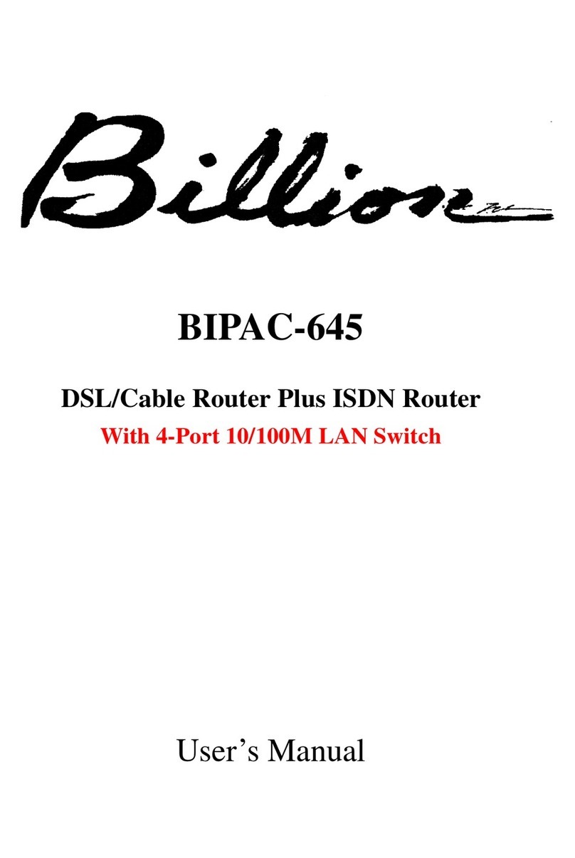 Billion BIPAC-645 User manual Billion BIPAC-645 User manual