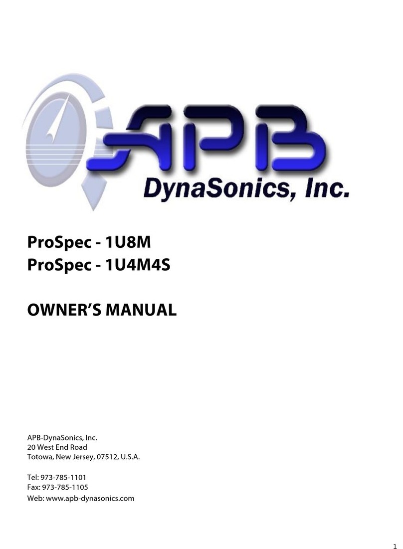 APB-DynaSonics ProSpec - 1U8M owner's manual