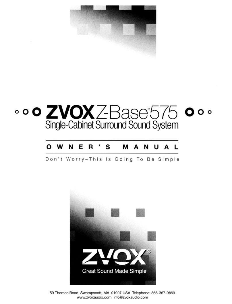 Zvox Audio Z-Base 575 owner's manual