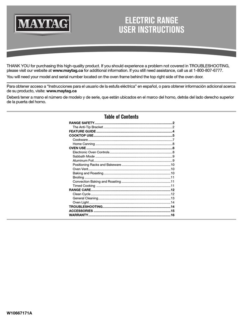Maytag ELECTRIC RANGE User manual