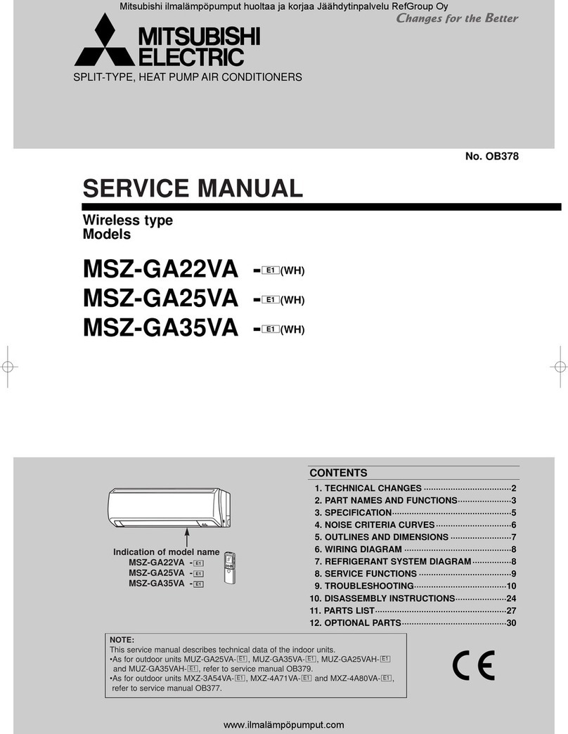 Mitsubishi Electric MSZ-GA22VA-E1 User manual Mitsubishi Electric MSZ-GA22VA-E1 User manual