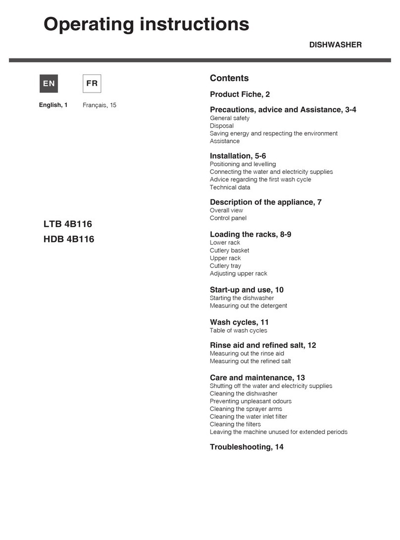 Hotpoint Ariston HDB 4B116 operating instructions