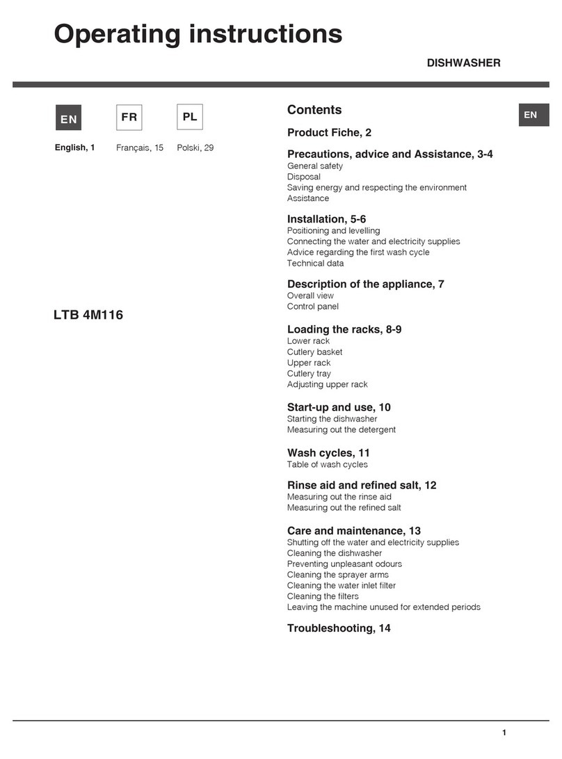 Hotpoint Ariston LTB 4M116 operating instructions