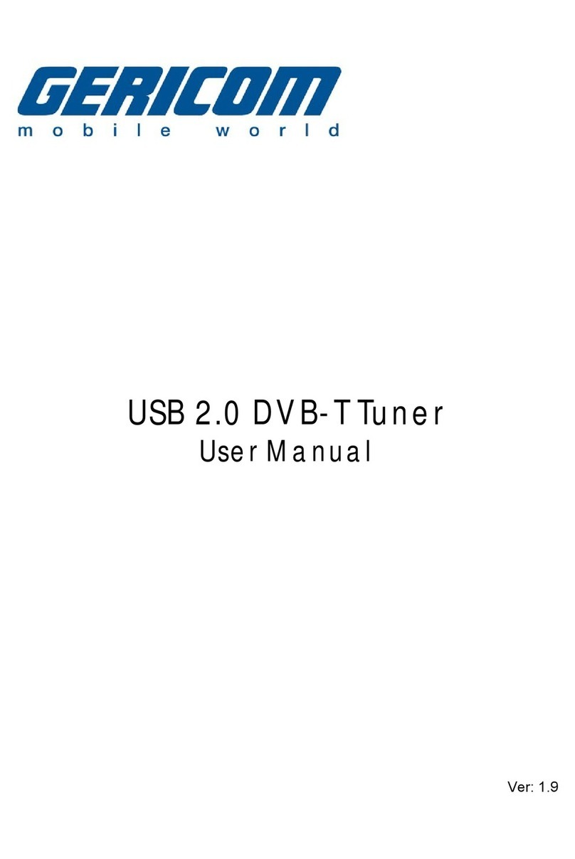 Gericom USB 2.0 DVB-T Tuner user manual