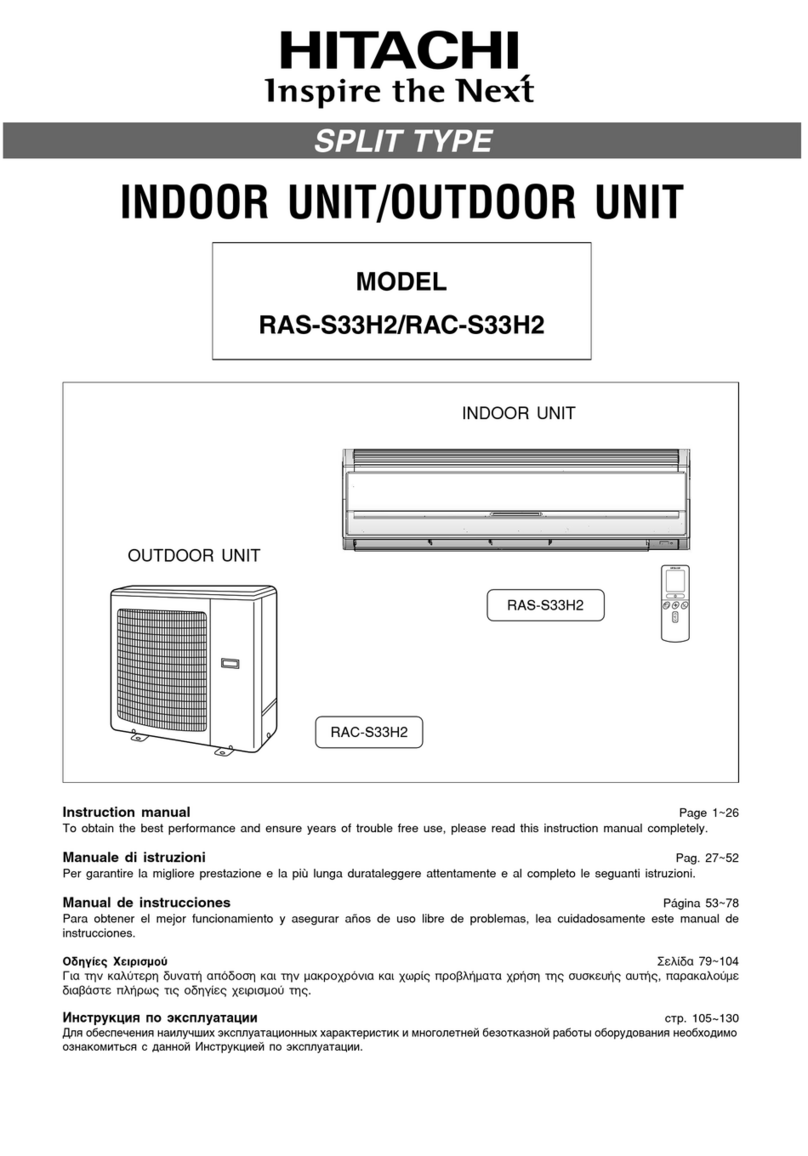 Hitachi RAS-S33H2 User manual