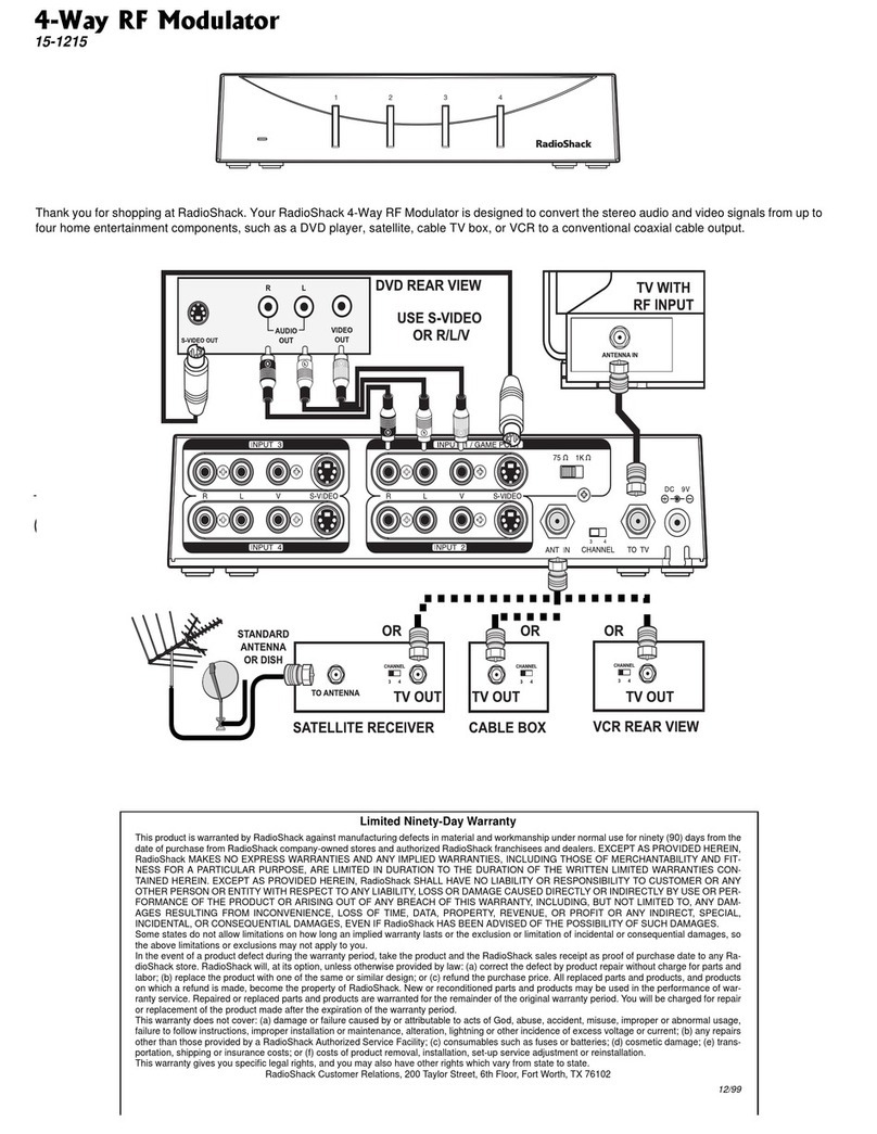 Radio Shack 4-way RF Modulator user guide