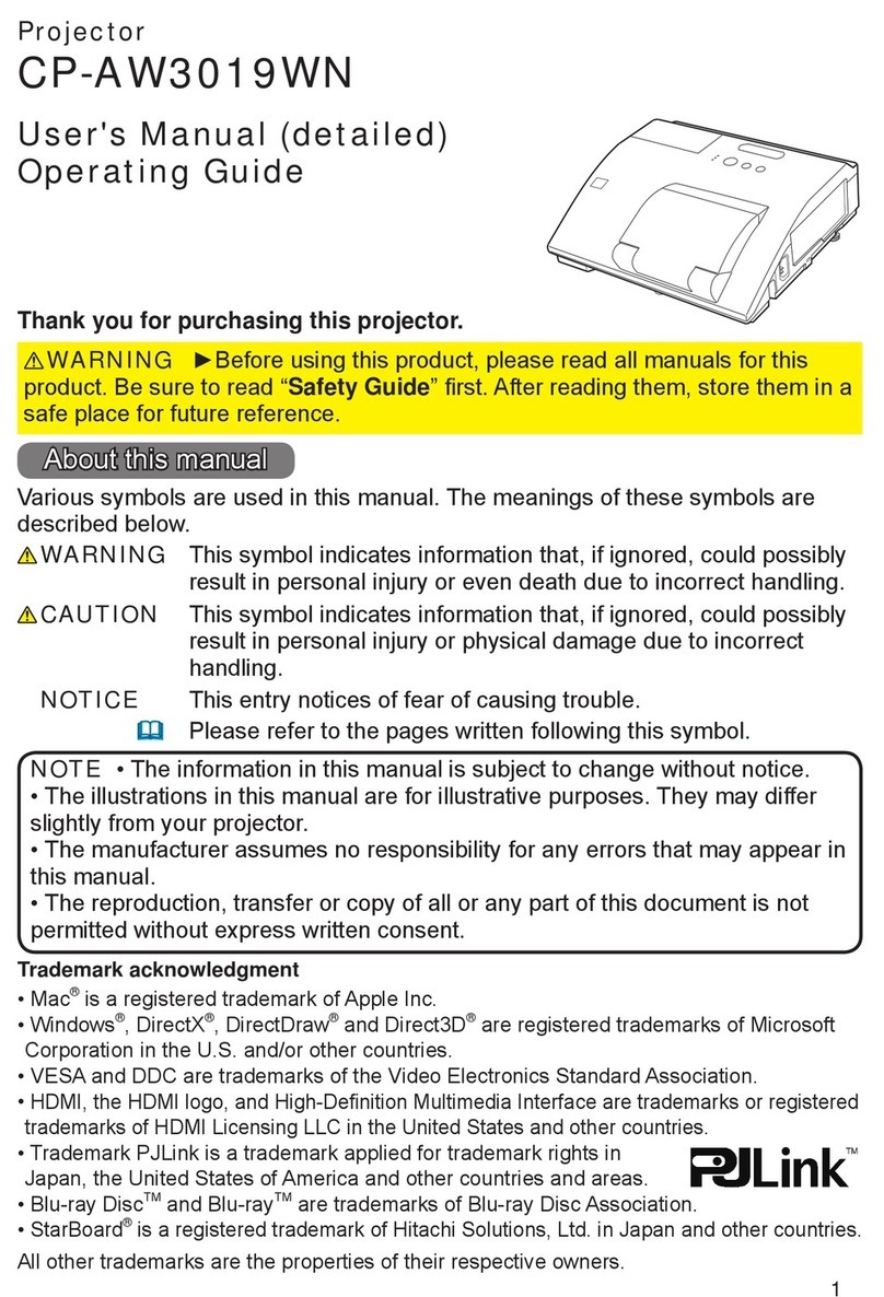 Hitachi CP-AW3019WN User manual