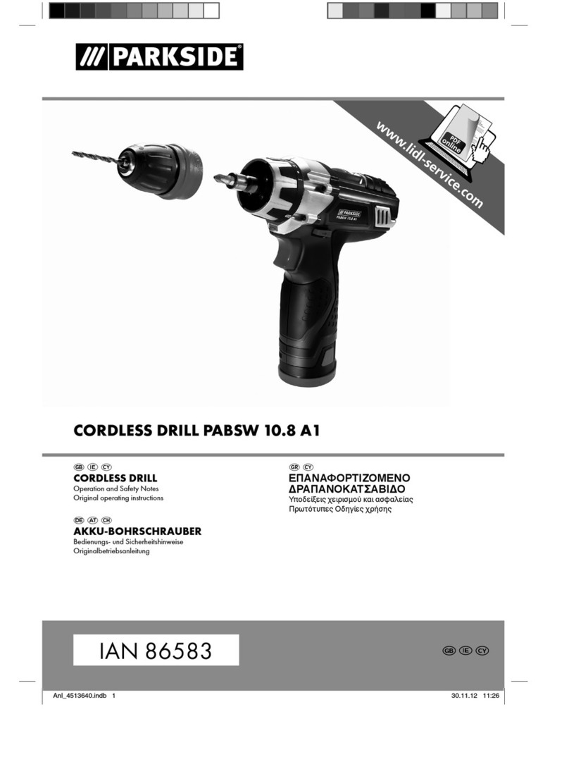 Parkside PABSW 10.8 A1 Operation and safety notes