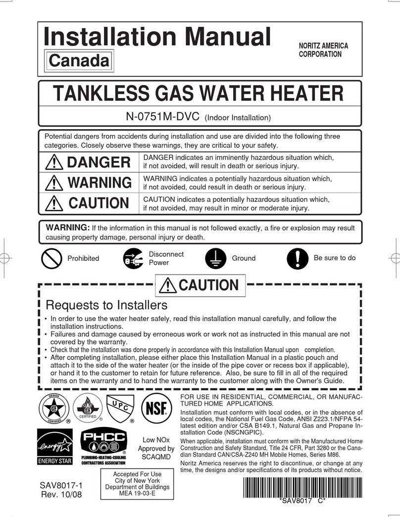 Noritz N-0751M-DVC installation manual