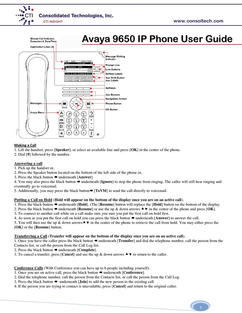 Avaya 9650 Deskphone Edition User manual