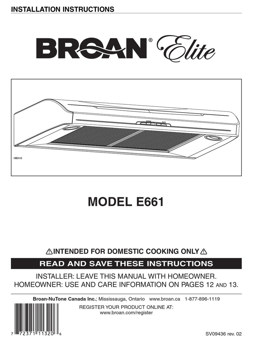 Broan ELITE E661 installation instructions