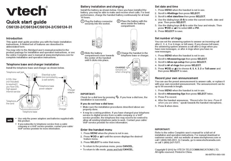 V-tech CS6120-2 User manual