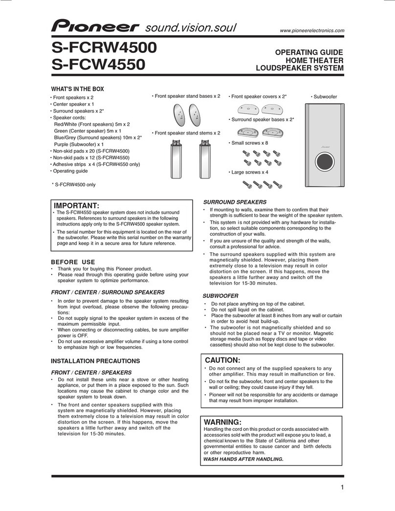 Pioneer S-FCRW4500 User manual