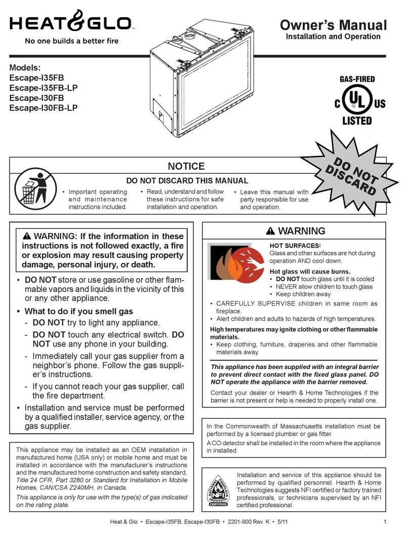 Heat & Glo Escape-I35FB owner's manual