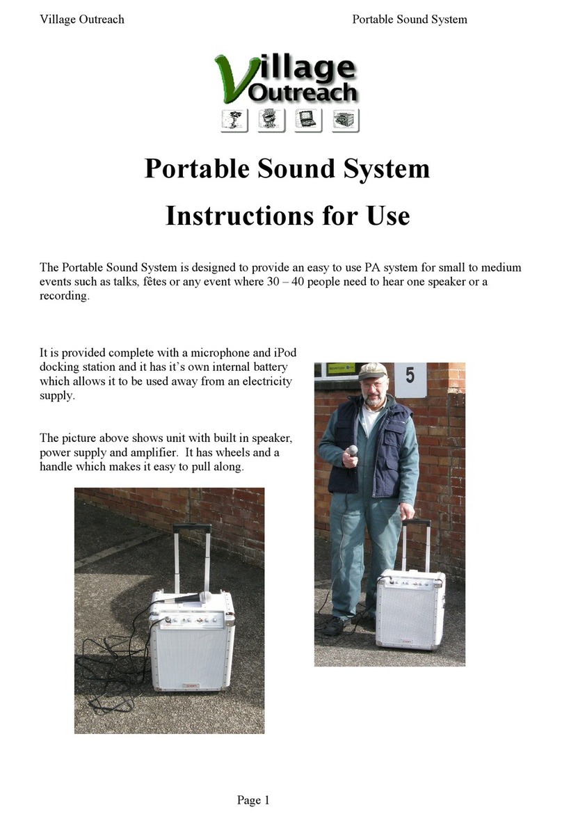 Village Outreach Portable Sound System Instructions for use