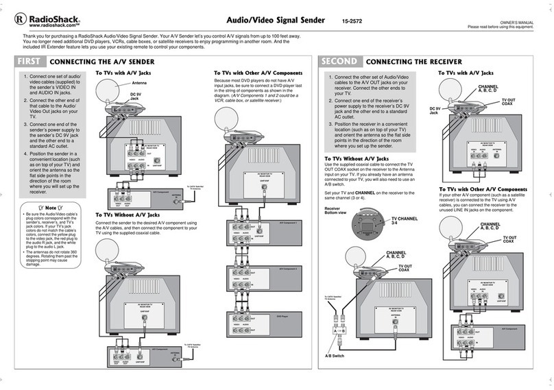 Radio Shack Audio/Video Signal Sender owner's manual