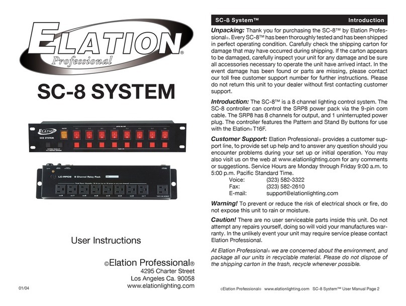 Elation SC-8 System User instructions