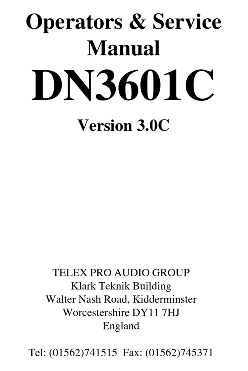 Telex Pro Audio Group DN3601C Operators & service manual