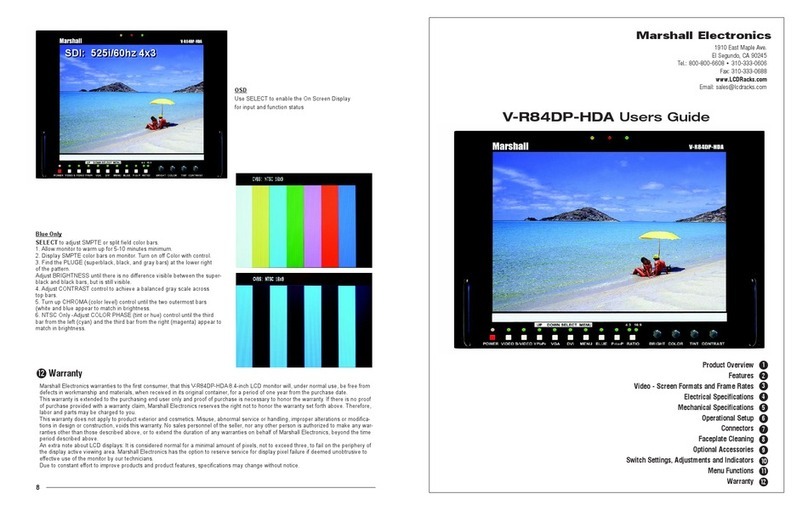 Marshall Electronics V-R84DP-HDA User manual