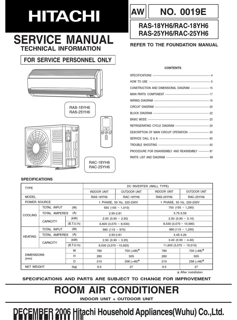 Hitachi Summit RAS-18YH6 User manual Hitachi Summit RAS-18YH6 User manual