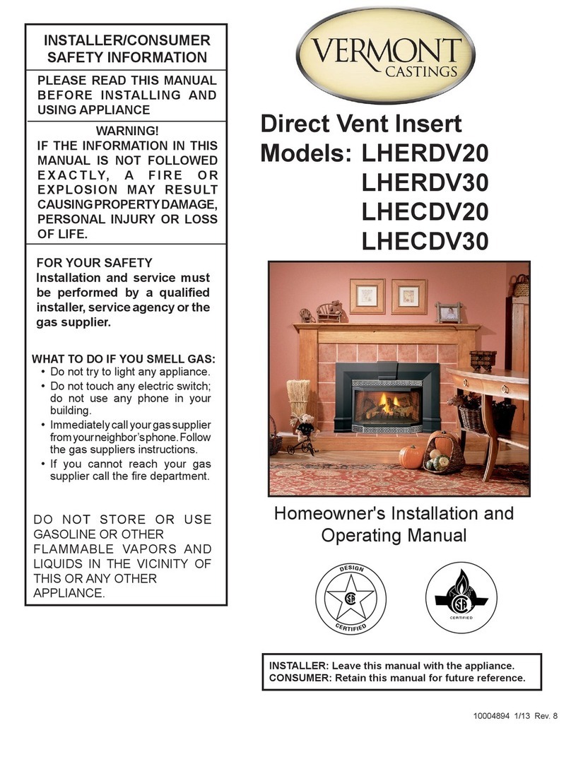 Vermont Castings LHERDV20 Owners installation and operating manual