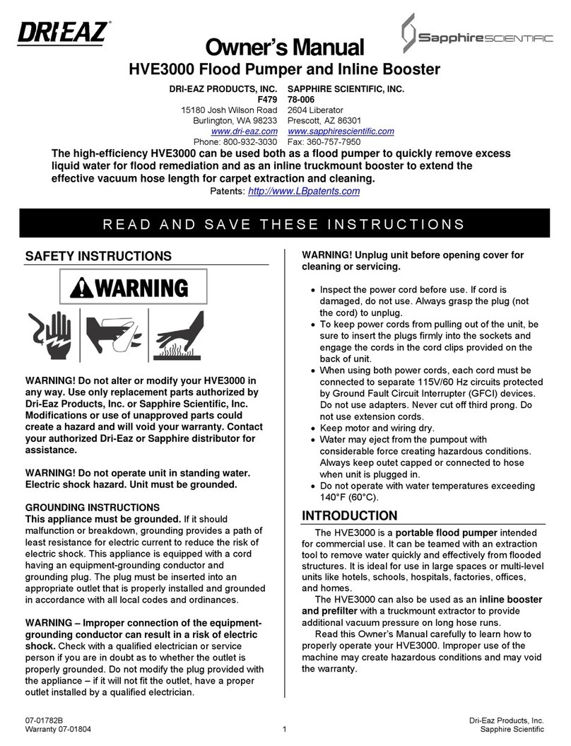 Drieaz HVE3000 owner's manual