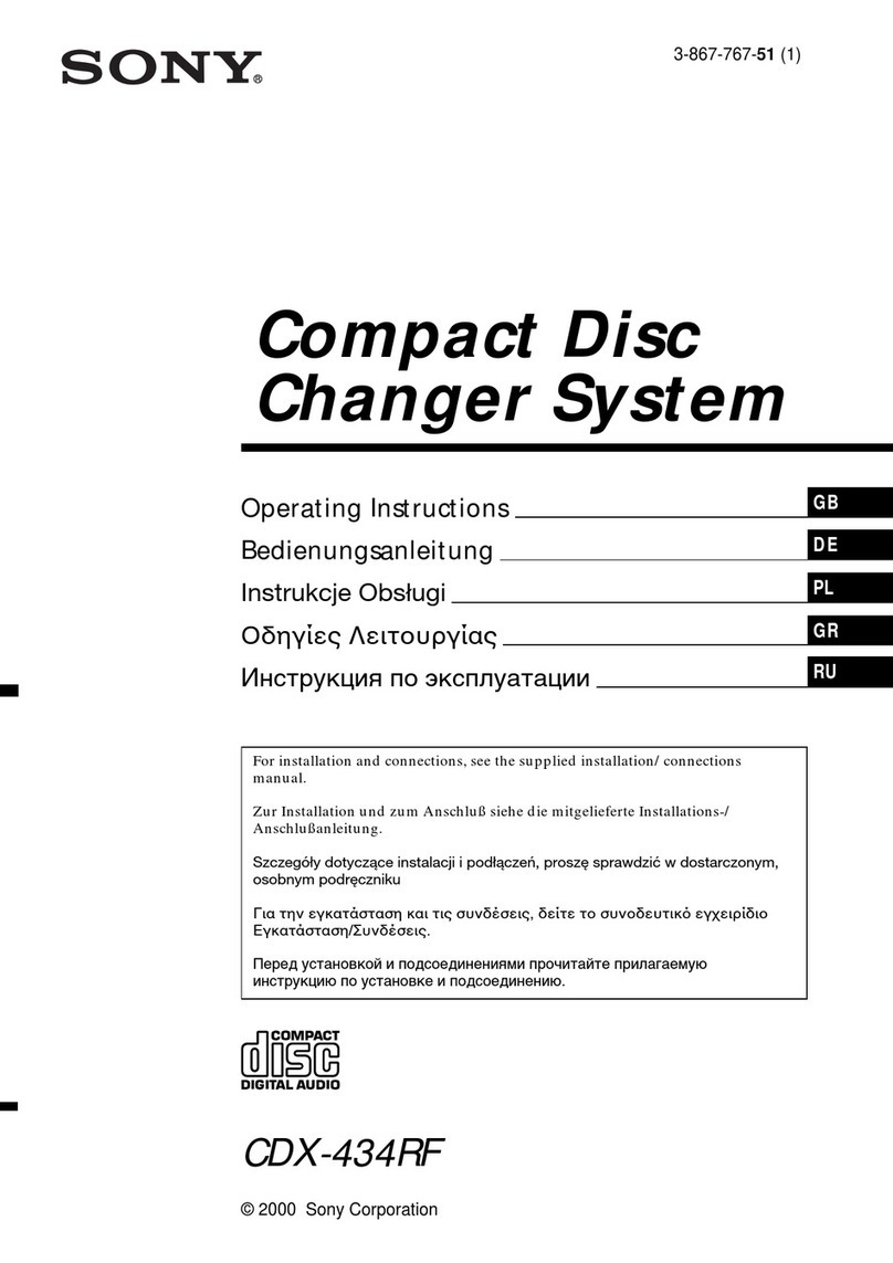 Sony CDX-434RF - Compact Disc Changer System User manual Sony CDX-434RF - Compact Disc Changer System User manual