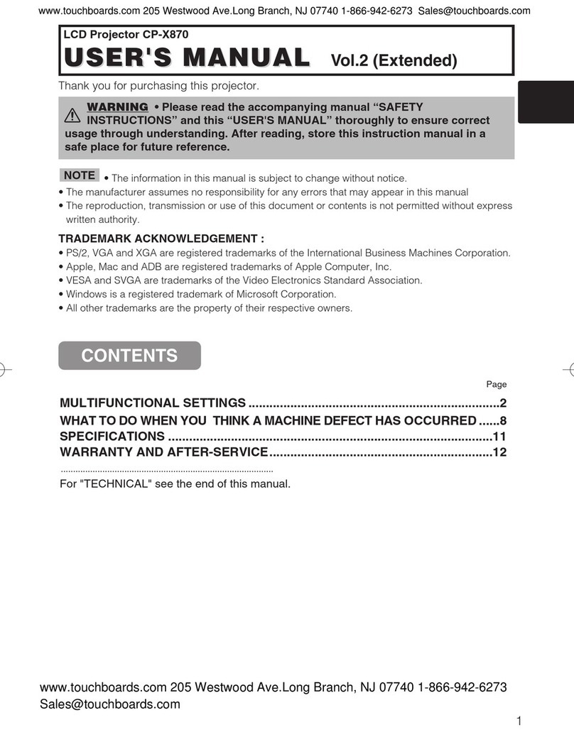 Hitachi CP-X870 User manual