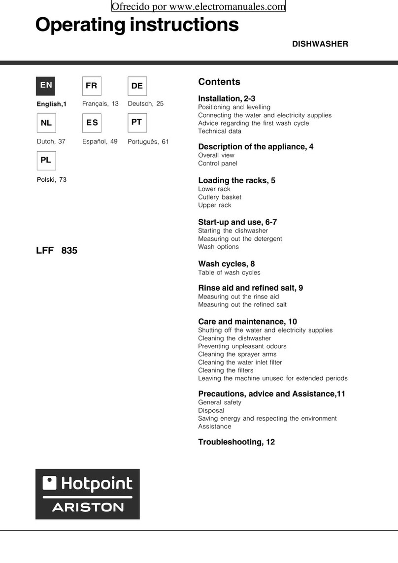 Hotpoint Ariston LFF 835 User manual