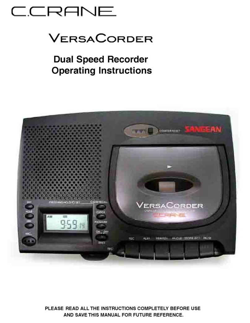 C. Crane VersaCorder operating instructions C. Crane VersaCorder operating instructions