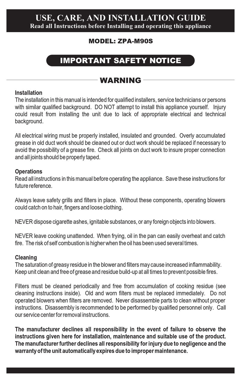Zephyr ZPA-M90S Installation guide