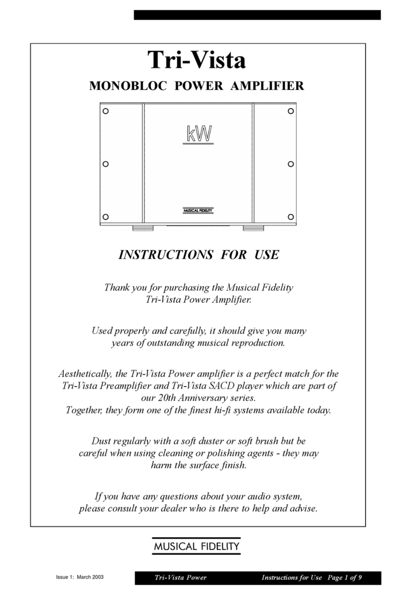 Musical Fidelity Tri-Vista User manual