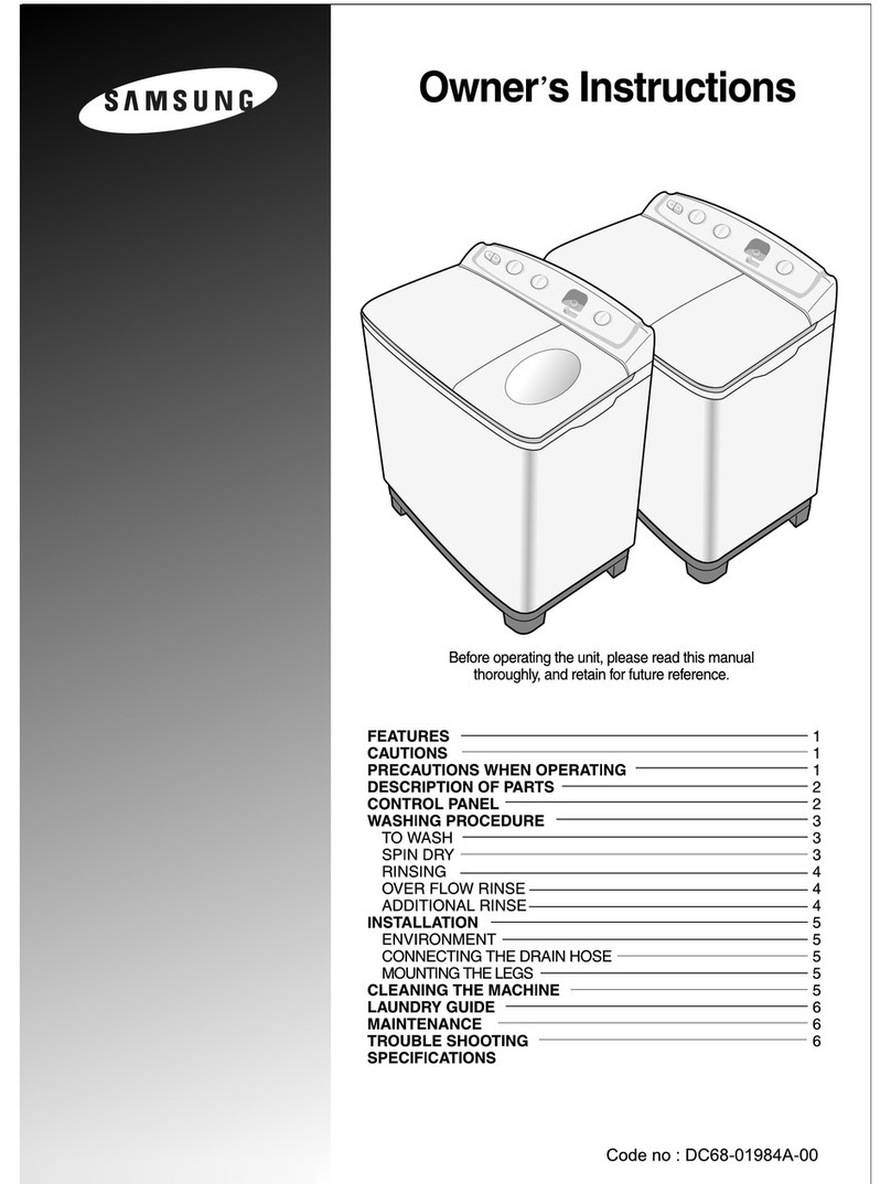 Samsung Washing Machines Owner's instruction