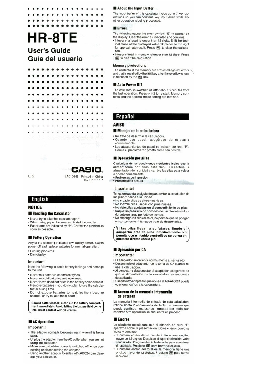Casio HR-8TE User manual