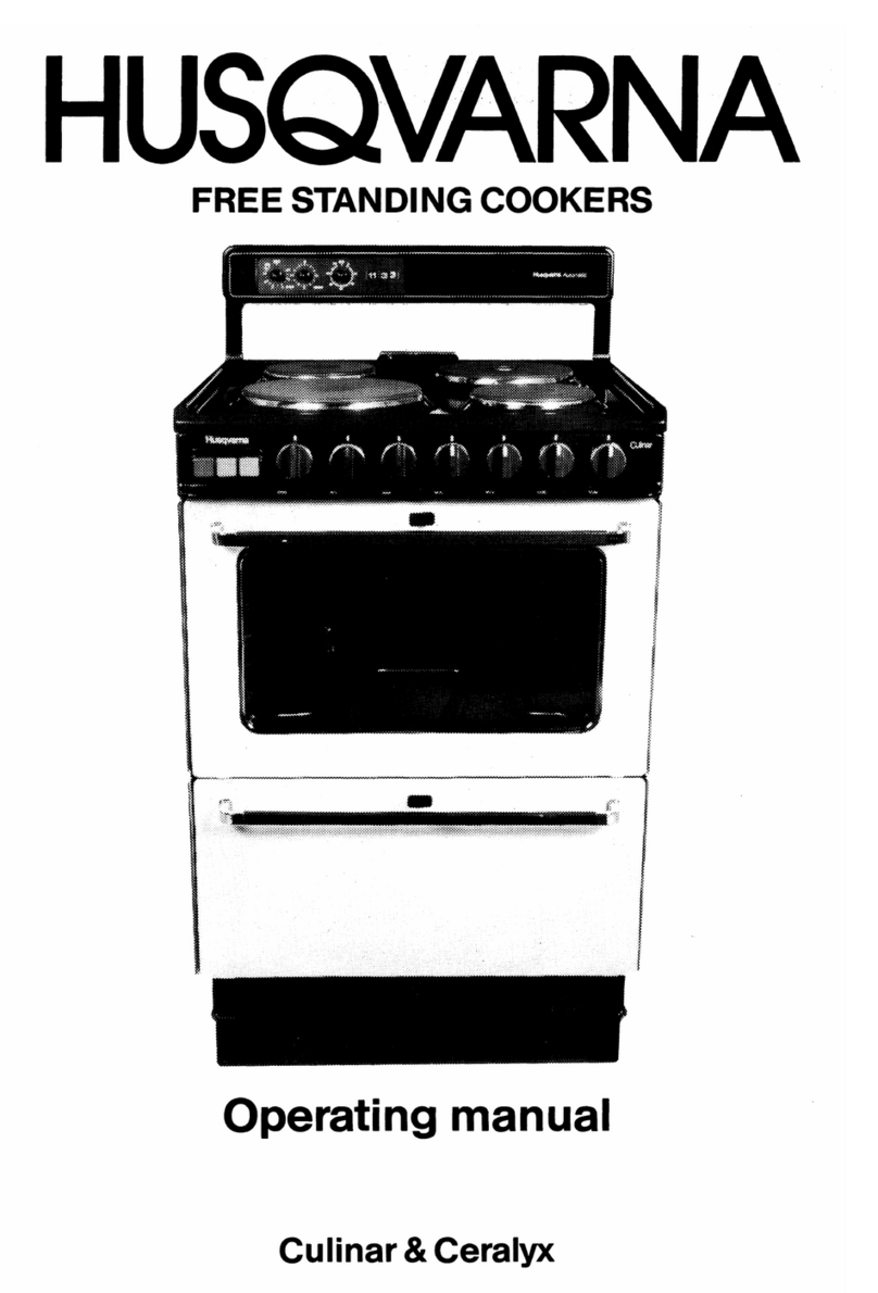 Husqvarna free standing cooker operating manual
