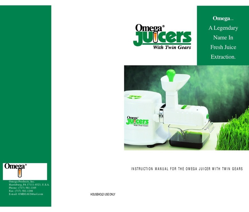 Omega Juicer with Twin Gears User manual Omega Juicer with Twin Gears User manual