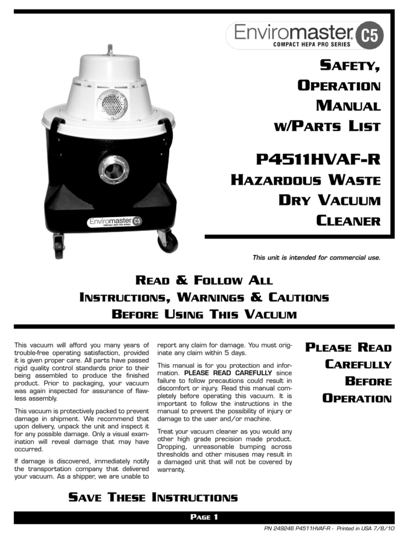 Enviromaster P4511HVAF-R Operating/safety instructions