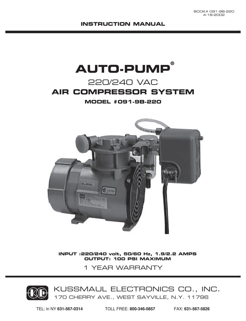KUSSMAUL Auto-Pump 091-9B-220 instruction manual