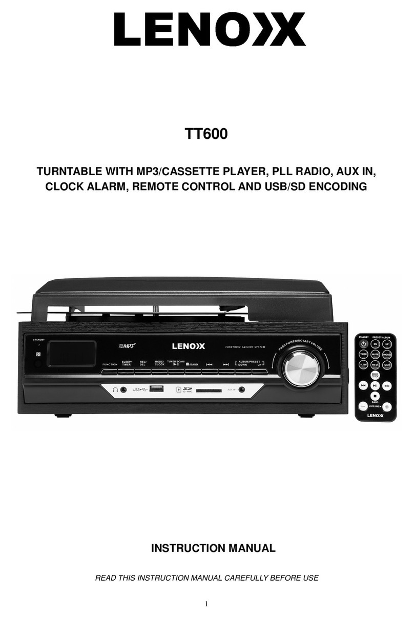 Lenoxx TT600 instruction manual