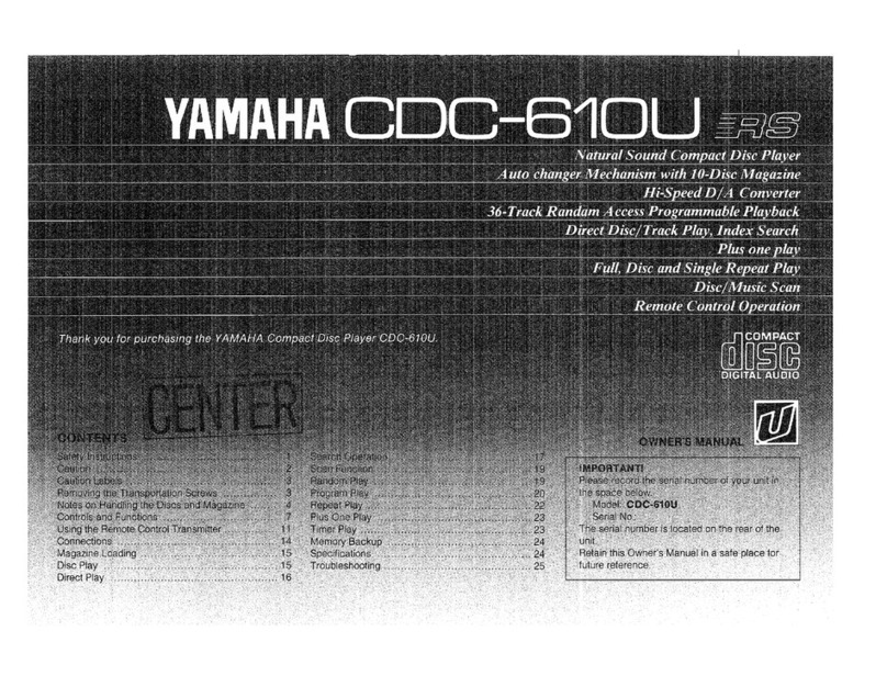 Yamaha CDC-610U User manual