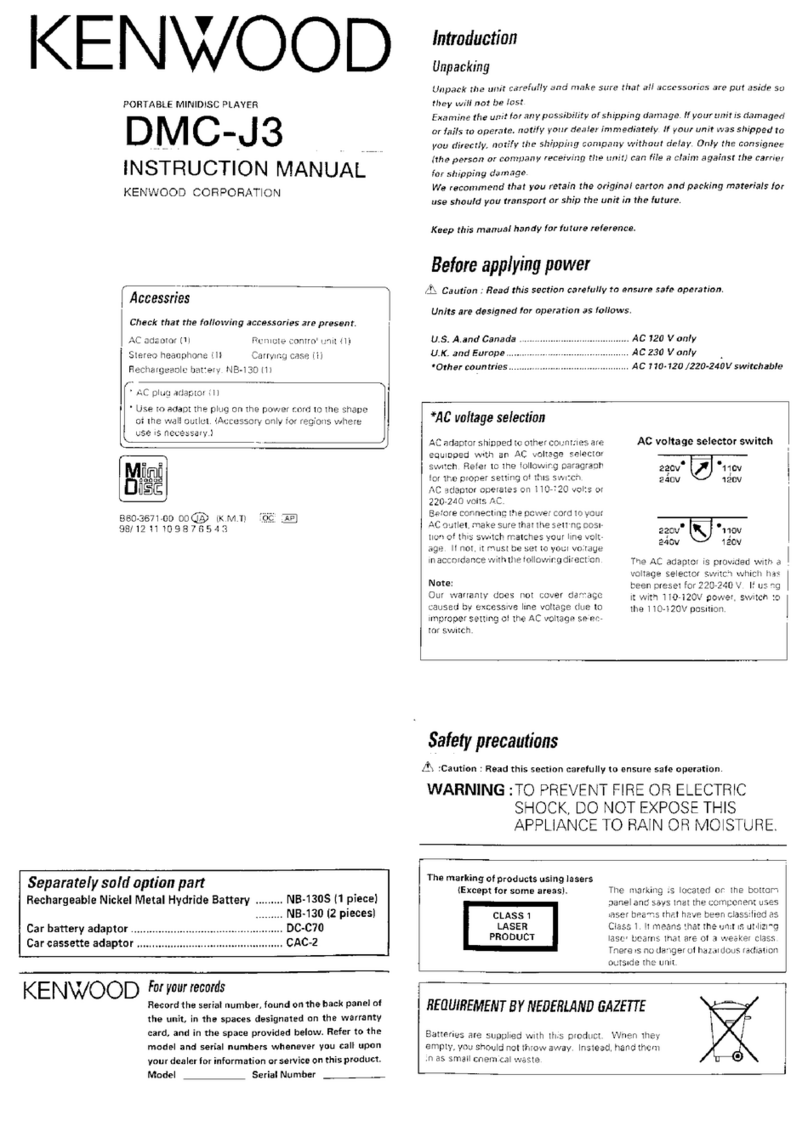 Kenwood DMC-J3 instruction manual