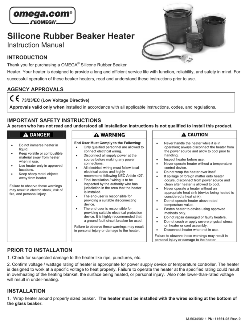 Omega Silicone Rubber Beaker Heater User manual