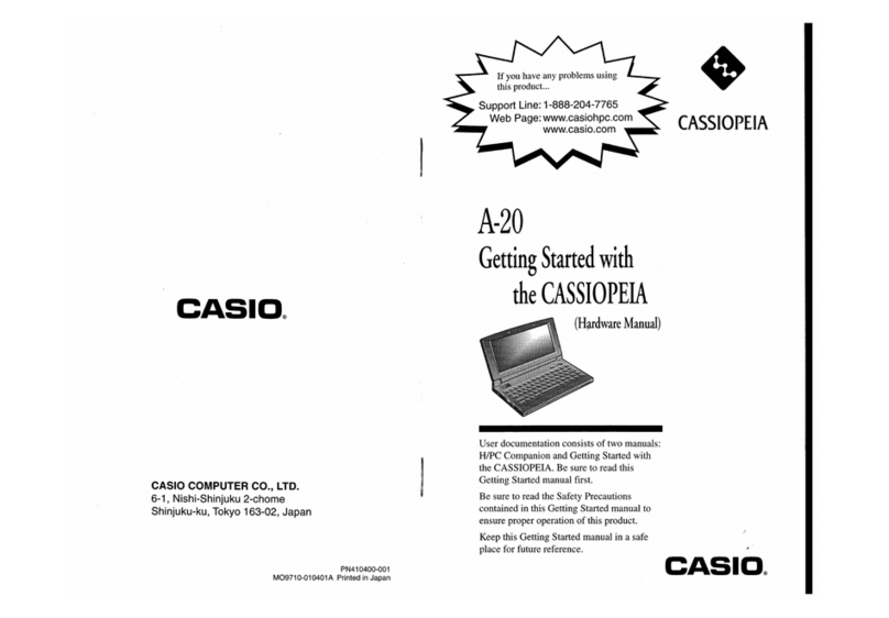 Casio Cassiopeia A-20 User manual