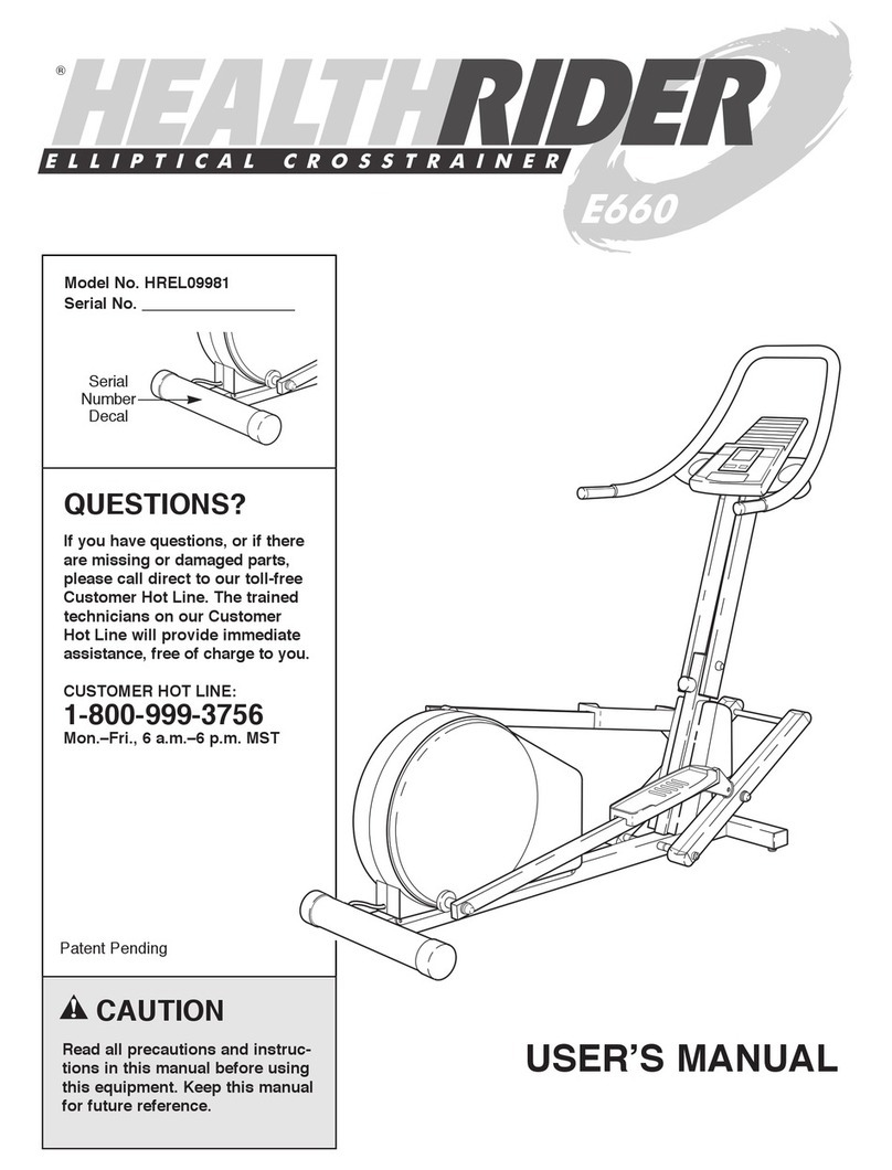 HEALTH RIDER E660 HREL09981 user manual HEALTH RIDER E660 HREL09981 user manual