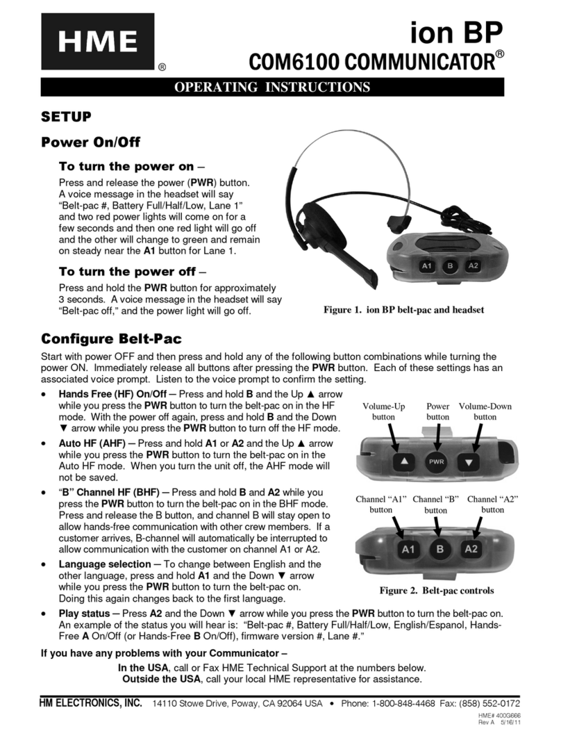 HME ion BP COM6100 User manual