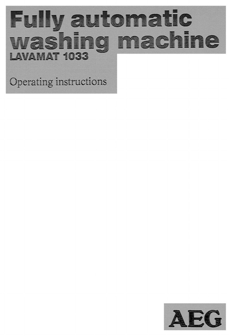 AEG Lavamat 1033 User manual